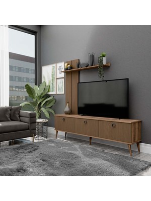 Mezza 1380 Terra 180 cm (Ahşap Ayaklı) Tv Ünitesi Hat - Kaplan