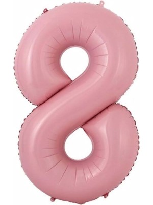 Organizasyon Pazarı34 inç 8 Açık Pembe Renk Rakam Folyo Balon