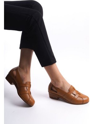 Tamdabu Ayakkabı  Deri Anatomik Taban Comfort Taba Kadın Ayakkabı TMD202441