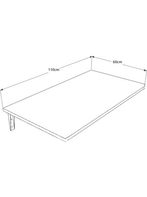 Hereve Mdf 110 x 60 cm Duvara Monte Katlanır Masa Mutfak Masası Yemek Masası Çalışma Masası 4 Kişilik