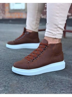 Hdym WG032 Taba Bağcıklı Sneakers  Yarım Bilek Bot