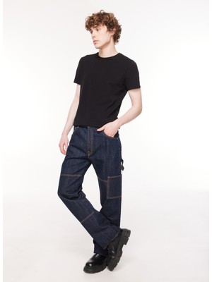 Denim Trip MONTERO Carpenter Fit Koyu İndigo Rinse Utility Erkek Jean Pantolon