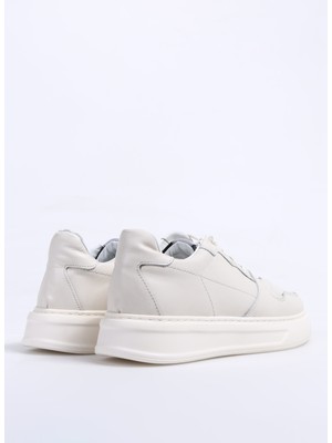 Fabrika Ekru Erkek Deri Sneaker Aelı