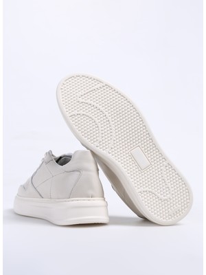 Fabrika Ekru Erkek Deri Sneaker Aelı