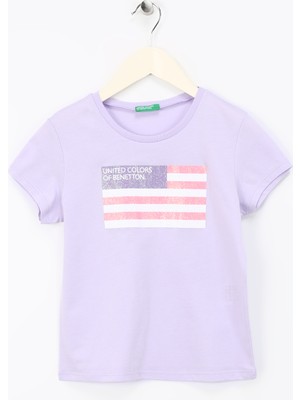 Benetton Lila Kadın T-Shirt 3I1XC10H8