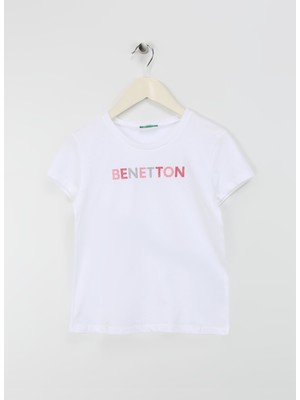 Benetton Beyaz Kız Çocuk T-Shirt 3I1XC10H8