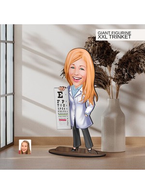 Bk Gift Kişiye Özel Doktor Karikatürlü Büyük Boy Ahşap Biblo-7 Arkadaşa Hediye , Sevgiliye Hediye, Kişiye Özel Biblolar