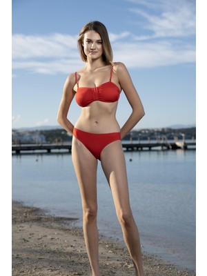 Estiva Luplu Straplez Bikini Takımı - Bordo