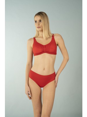 Estiva Luplu Toparlayıcı Yüksek Bel Bikini Takımı - Kırmızı