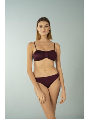 Estiva Luplu Straplez Bikini Takımı - Mürdüm