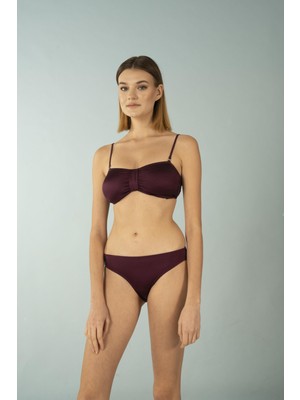 Estiva Luplu Straplez Bikini Takımı - Mürdüm