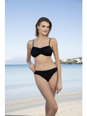 Estiva Luplu Straplez Bikini Takımı - Siyah