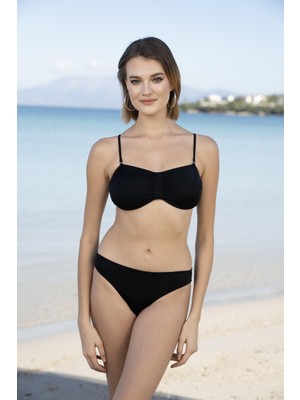 Estiva Luplu Straplez Bikini Takımı - Siyah