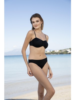 Estiva Luplu Straplez Bikini Takımı - Siyah