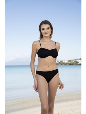 Estiva Luplu Straplez Bikini Takımı - Siyah