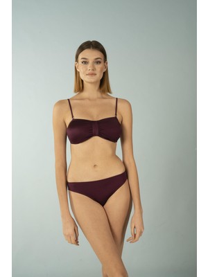 Estiva Luplu Straplez Bikini Takımı - Mürdüm