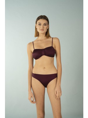 Estiva Luplu Straplez Bikini Takımı - Mürdüm