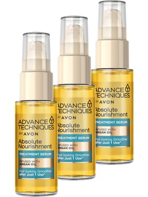 Avon Advance Techniques Argan Yağı İçeren Besleyici Saç Bakımı Serum 30 ml Üçlü Set Nemlendirici Etki
