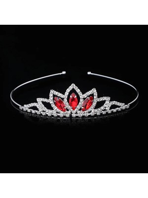 Qiuhong Shop Beyaz Aınameısı Kristal Cam Taç Kafa Çocuk Kız Prenses Taç Headdress Düğün Saç Aksesuarları Parti Hediyeleri (Yurt Dışından)