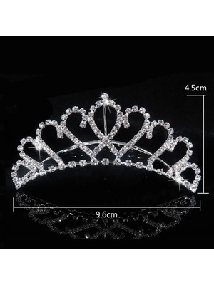 Qiuhong Shop No.6 Boyutu Kızlar Için Prenses Taç Parti Gelin Taç Tiara Diadem Kristal Çiçek Düğün Gelin Saç Aksesuarları Kafa Takı Hediyeler (Yurt Dışından)