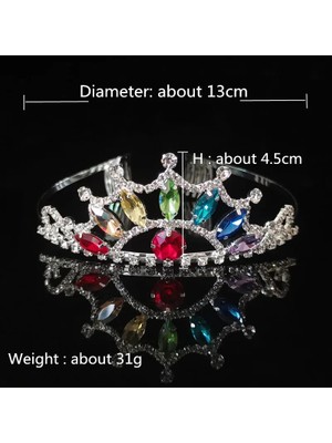 Qiuhong Shop XZ212 Altın Beyazı Düğün Taç Gelin Şapkalar Prenses Kız Kadın Rhinestones Kristal Tiaras Altın Gelin Parti Taçlar Düğün Saç Aksesuarları (Yurt Dışından)