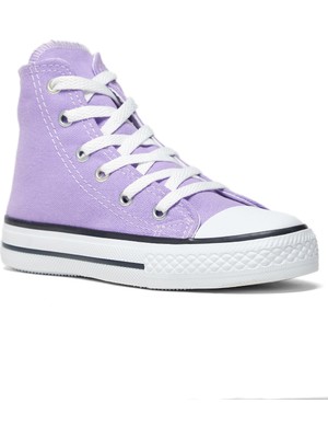 Tonny Black Çocuk  Lila Rahat Kalıp Bağcıklı Uzun Spor Ayakkabı