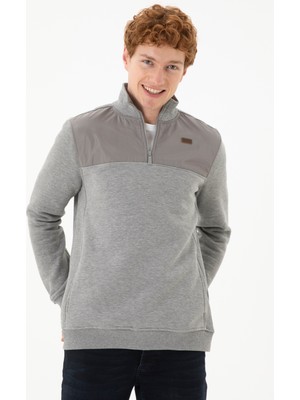 U.S. Polo Assn. Erkek Gri Melanj Sweatshirt 50271102-VR086