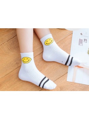 Airsocks 5’li Beyaz Emoji Çocuk Tenis Çorap