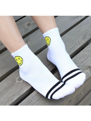 Airsocks 5’li Beyaz Emoji Çocuk Tenis Çorap