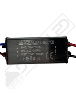 Dora Led 8-12X1W 350Ma 25-42V Power Led Driver IP67 Power Led Sürücü