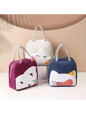 ZhuningShop3 Kırmızı Stil Taşınabilir Öğle Yemeği Çantası Yeni Termal Yalıtımlı Öğle Yemeği Kutusu Tote Soğutucu Çanta Bento Kılıfı Akşam Yemeği Konteyner Okul Gıda Saklama Poşetleri (Yurt Dışından)