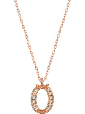Serra Jewels Gümüş Rose Ö Harfi Kadın Kolye