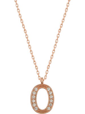Serra Jewels Gümüş Rose O Harfi Kadın Kolye