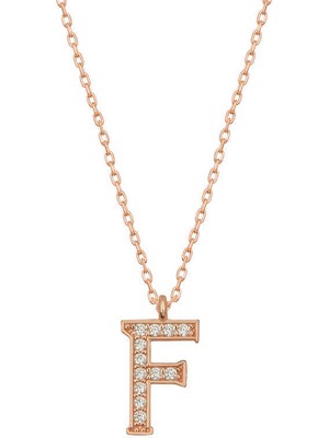 Serra Jewels Gümüş Rose F Harfi Kadın Kolye