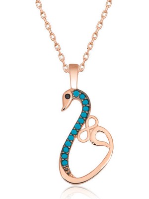 Serra Jewels Gümüş Rose Sonsuzluk Kadın Kuğu Kolye