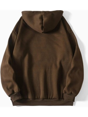 Mad&Calf Unisex Basic Kapüşonlu Cepli Sweatshirt