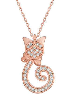 Serra Jewels Gümüş Rose Kedi Kadın Kolye