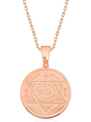 Serra Jewels ​Gümüş Rose Süleyman Mührü Kolye