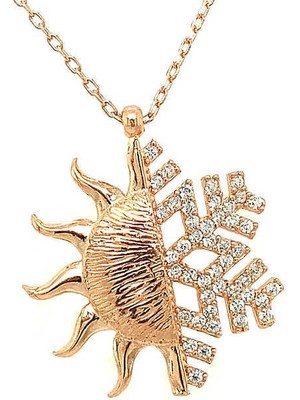 Serra Jewels Gümüş Rose Güneş Kartanesi Bayan Kolye