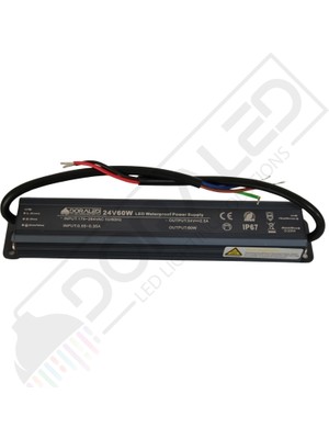 Dora Led 24 Volt 2,5 Amper IP67 Su Geçirmez Dış Cephe LED Adaptör 60 Watt