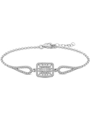 Serra Jewels Gümüş Baget Taşlı Bileklik