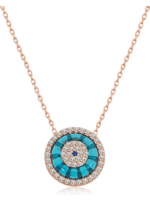 Serra Jewels Gümüş Rose Camgöz Nazar Bayan Kolye