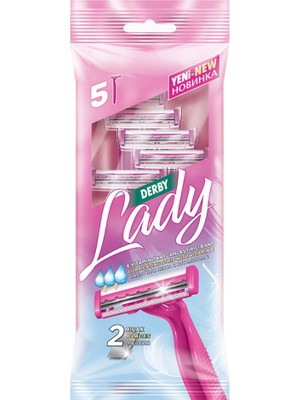 Derby Lady 5'li Tıraş Bıçağı Seti Vitamin E İçeren Kayganlaştırıcı Bantlı Kadınlar İçin