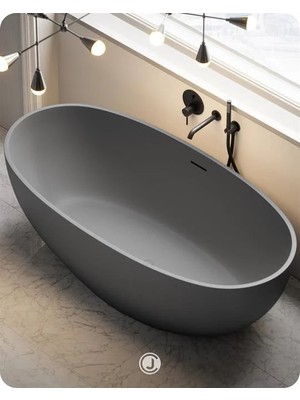 Bathson Ultima Plus Mat Gri Bağımsız Küvet 180X77X60 cm