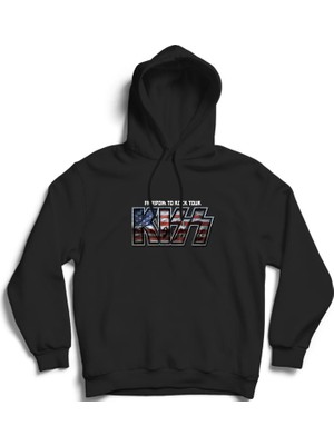 The Fame Kiss, Flag, Rock Metal Müzik Grubu Kapüşonlu Sweatshirt Hoodie
