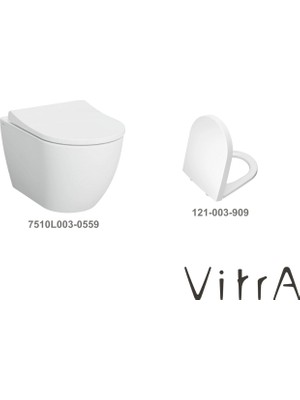 Vitra S60 Smooth Flush Asma Klozet 7510L003-0559, Vitra Unıversal 2 Soft Klozet Kapağı 121-003-909