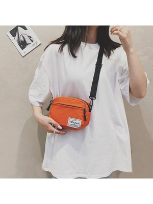 Qiuming Shop Kadın Unisex Fanny Crossbody Günlük Düz Trend Kare Günlük Omuz Paketi Harajuku Kore Çanta (Yurt Dışından)