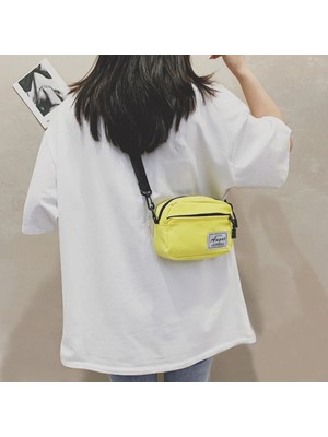 Qiuming Shop Kadın Unisex Fanny Crossbody Günlük Düz Trend Kare Günlük Omuz Paketi Harajuku Kore Çanta (Yurt Dışından)