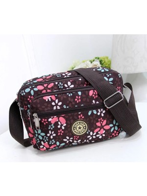 Qiuming Shop 4cm Multi Layer Messenger Korean Canvas Middle Aged Woman Crossbody Mother Nylon Oxford Shoudler Çanta (Yurt Dışından)