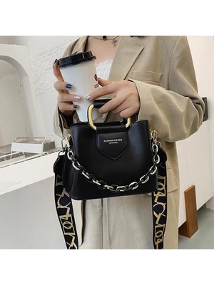 Qiuming Shop Bej Kadın Pu Deri Messenger Crossbody Günlük Klasik Kadın Omuz Çanta (Yurt Dışından)